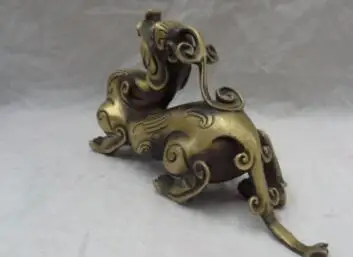 9 &quotКитайское бронзовое богатство животных fengshui защита Дракон Единорог Статуя