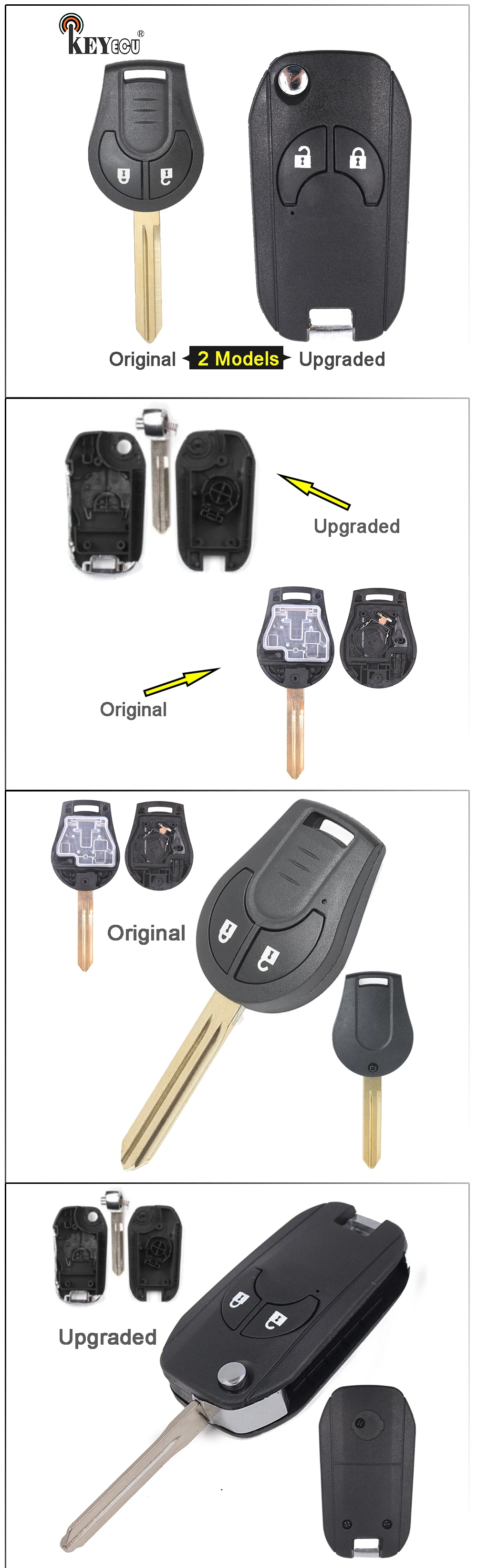 Keyforkess per Nissan Cube Micra Nota Qashqai Juke di Ricambio Originale/Aggiornato 2 Pulsante Car Key Borsette Caso Fob - HTB1TkSPKeSSBuNjy0Flq6zBpVXa1