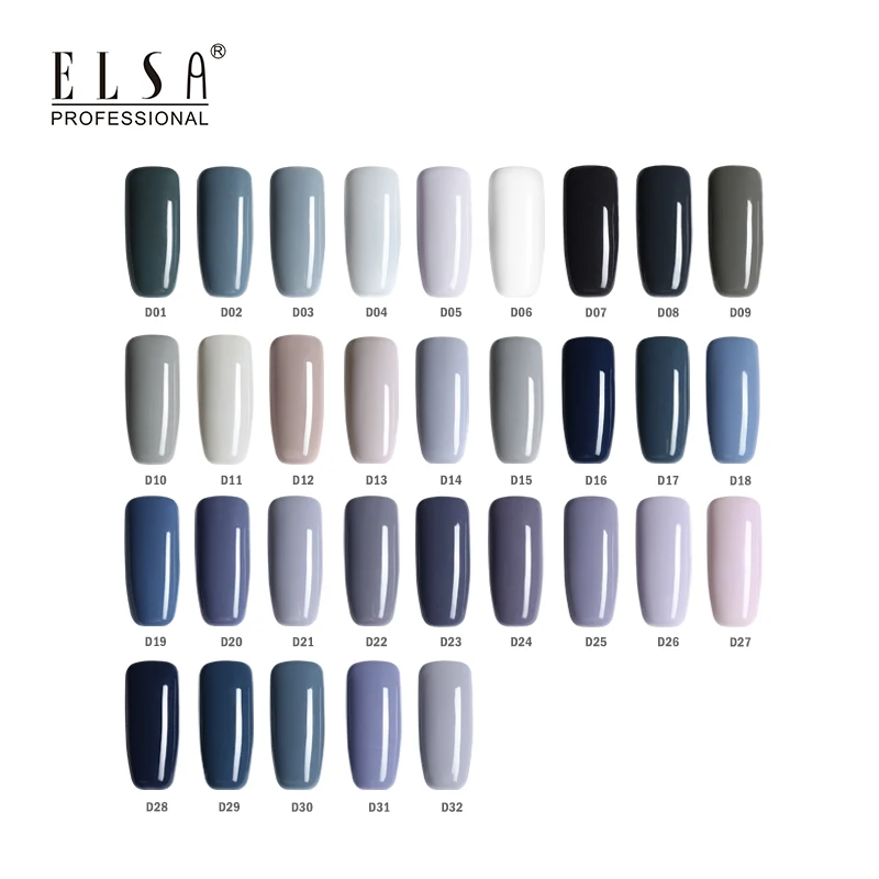 Гель-лак ELSA для ногтей, 12 мл, телесный серый цвет, замачиваемый УФ-Гель-лак, долговечный УФ-лак для дизайна ногтей, маникюрный здоровый гель