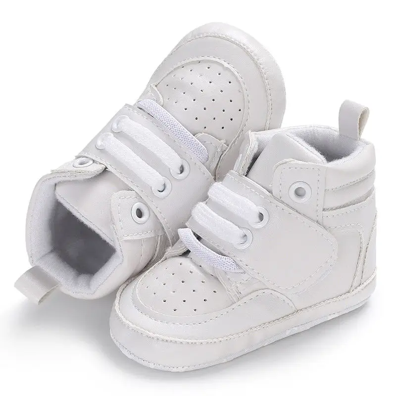 Новые поступления; детская обувь с мягкой подошвой; противоскользящие туфли из искусственной кожи для маленьких мальчиков и девочек - Цвет: Белый