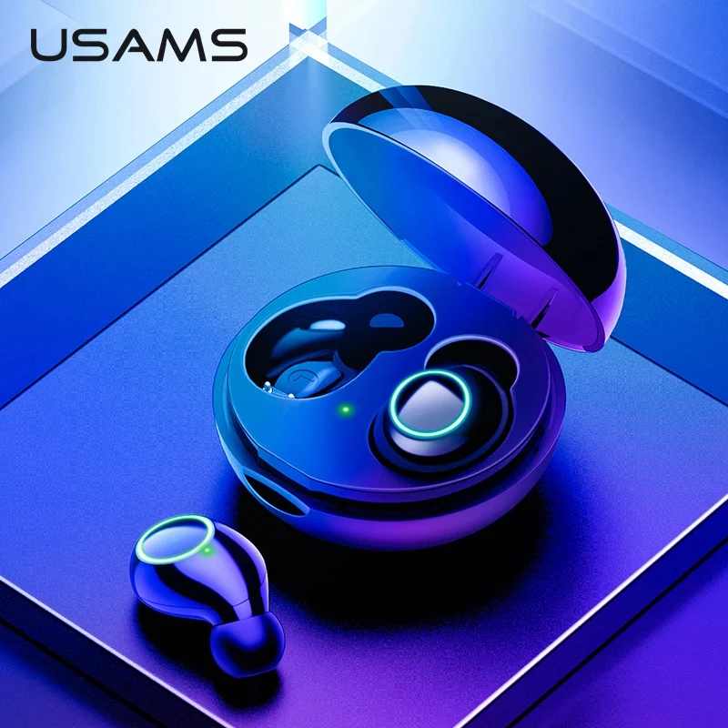 USAMS Mini Dual V5.0 Беспроводной наушники Bluetooth 3D стерео звук с двойной микрофон и