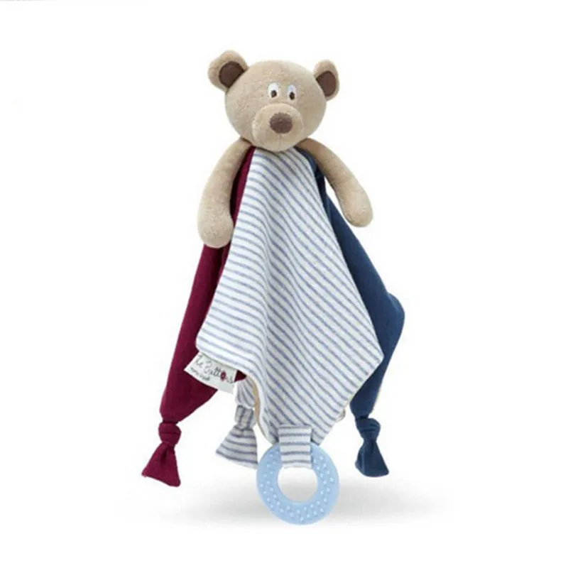 

1pcs 30*30cm Plush Bear Soothing Towel Baby Hand Towel With Sleep Doll Newborn Gift Molar Toy Rattle Grasping Practice Toy