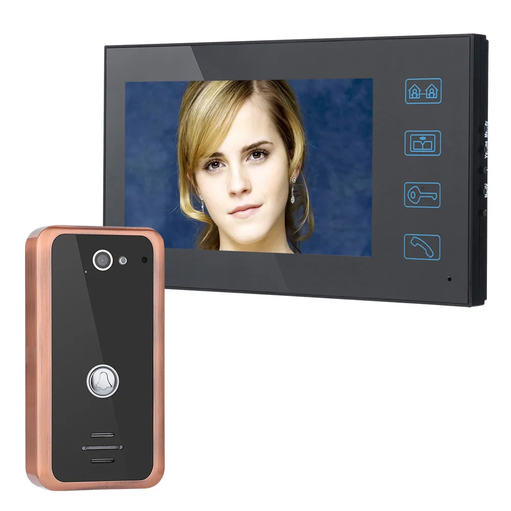 

Touch Button 7" Video Door Phone Intercom Doorbell Aluminum Alloy Night Vision Security CCTV Camera HD 1000TVL