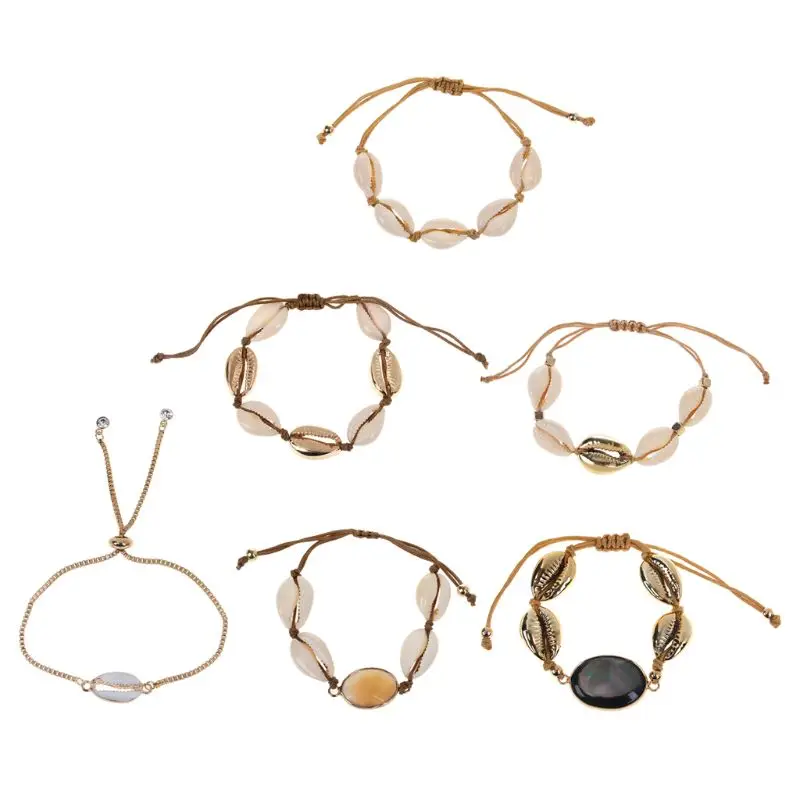 

Boho Natural Abalone Shell Friendship Bracelets Beach Seashell Women Jewelry