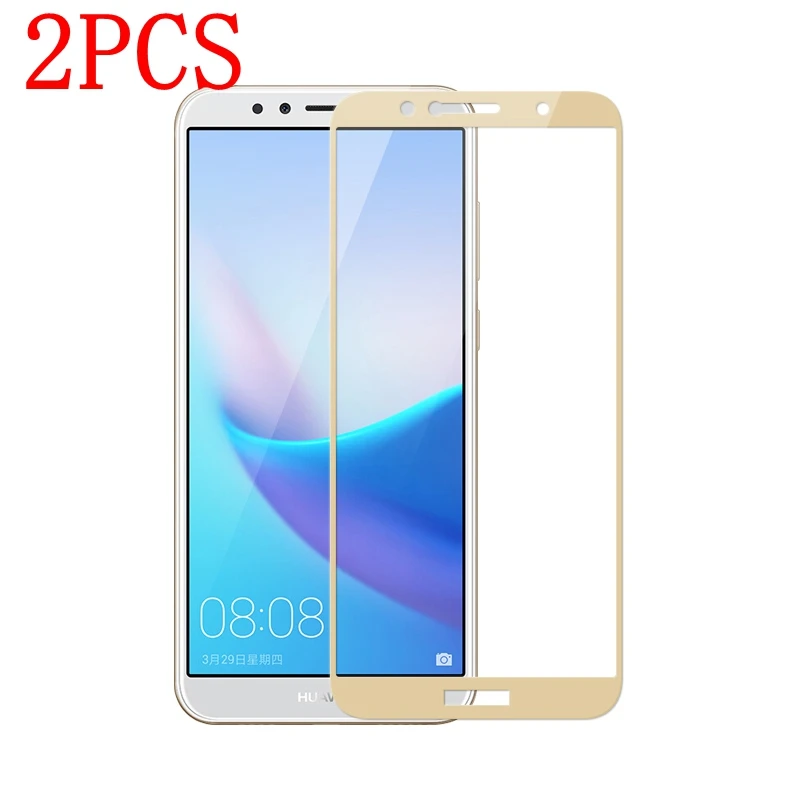 Закаленное стекло с полным покрытием для Huawei Y6 Prime 2018 2 шт. защитная пленка экрана