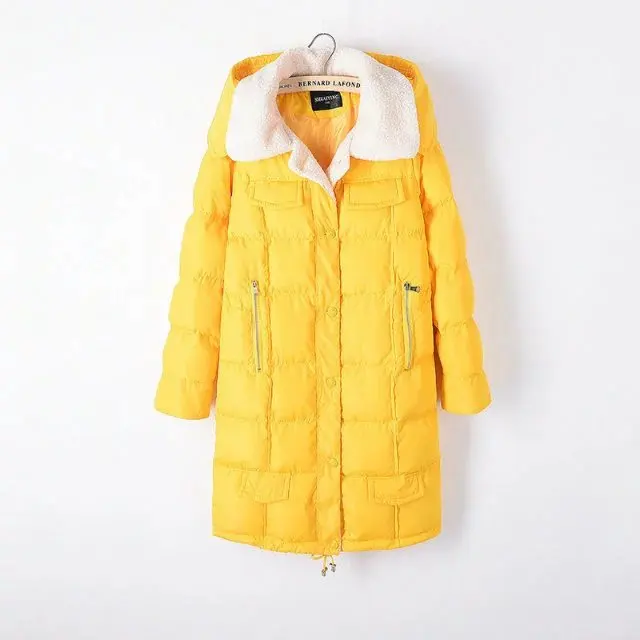 5XL2016 Women's winter jacket yellow coats thick warm Casual Women
