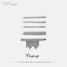 Yhpup модный роскошный брендовый геометрический набор зажимов для волос украшения со стразами и кристаллами массивные украшения для девушек и женщин вечерние подарки Новинка