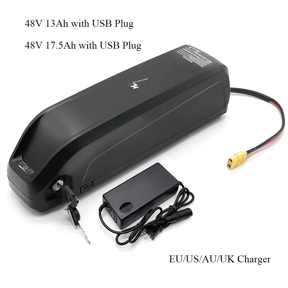 Литий ионный аккумулятор Hailong с USB 48 В 13 А · ч 17 аккумуляторная труба для