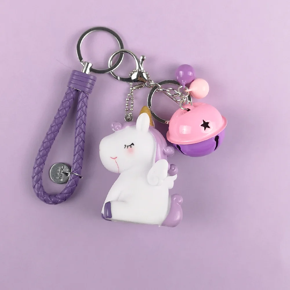

2019 Fashion Jewelry Hot Sale Cute Unicorn Keychain Animal PVC Keychains Women Bag Charm Key Ring Pendant Gifts High Quality