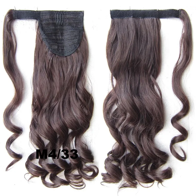 jeedou Ponytail Wavy Hair Black Color Wrap Around Ponytail Extensions Synthetic Hair Ribbon Trend Undone and Messy