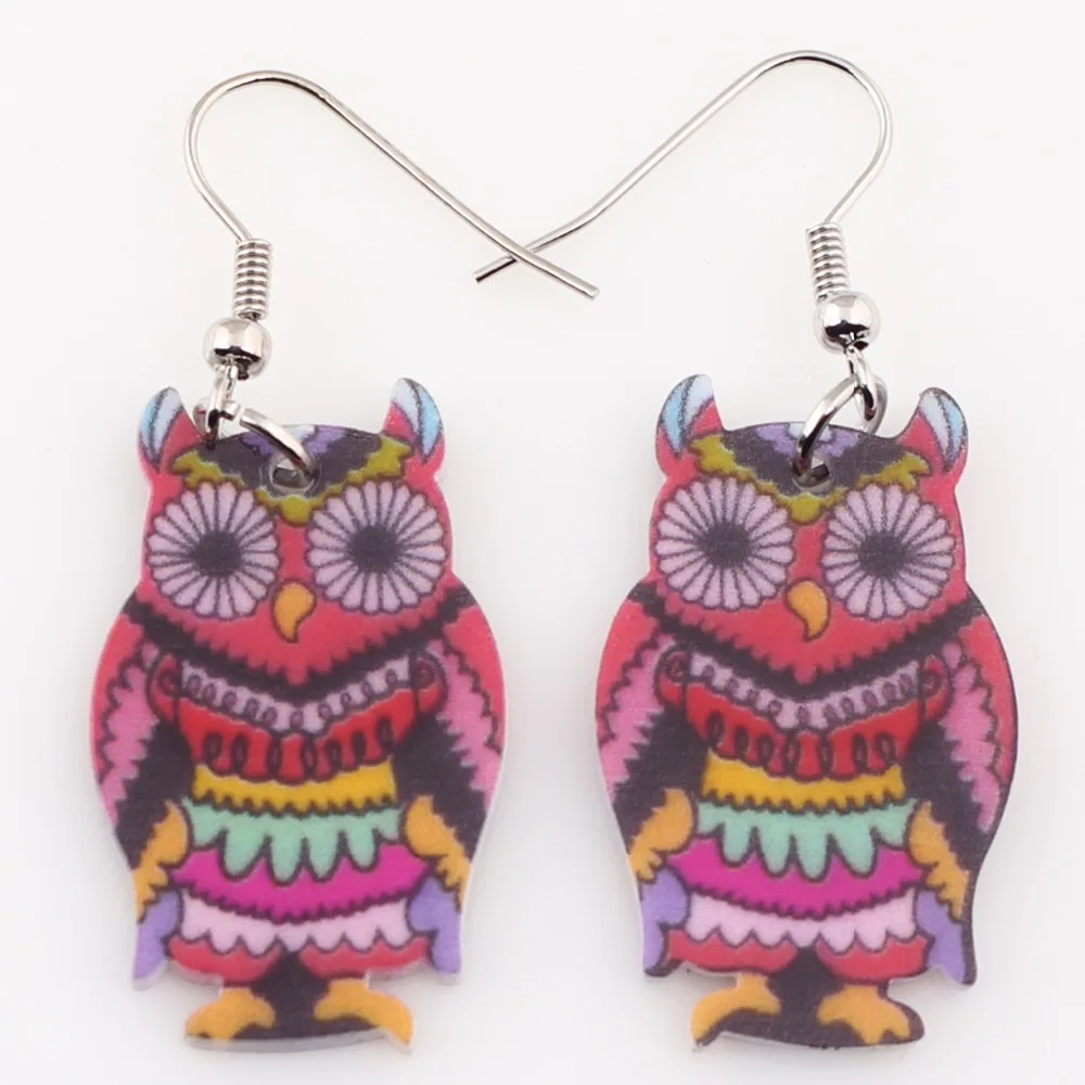 Newei Drop Owl Earrings Acrylic long Dangle Earring 2017 Fashion
