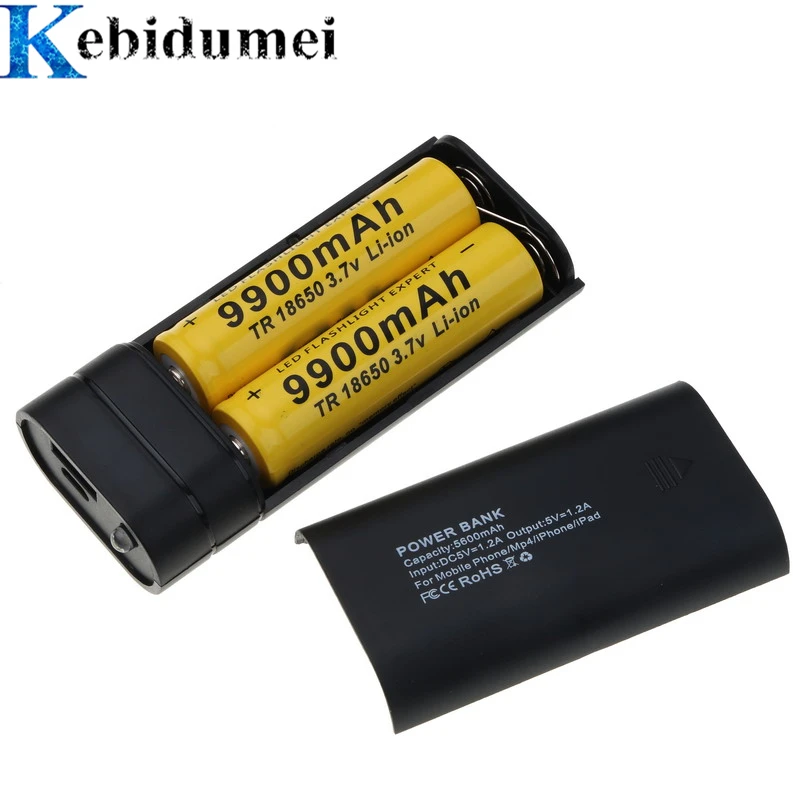 Внешний аккумулятор USB kebidumei 2x18650 корпус для самостоятельной сборки зарядное