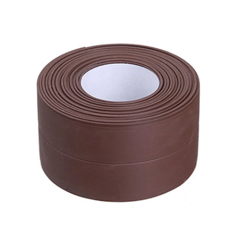 1PC Multi-purpose Self-adhesive Strong Color PVC Repair Waterproof Bonding Tape Sealing Sink Bathroom Wall Corner Sticker Tapes - Цвет: Brown