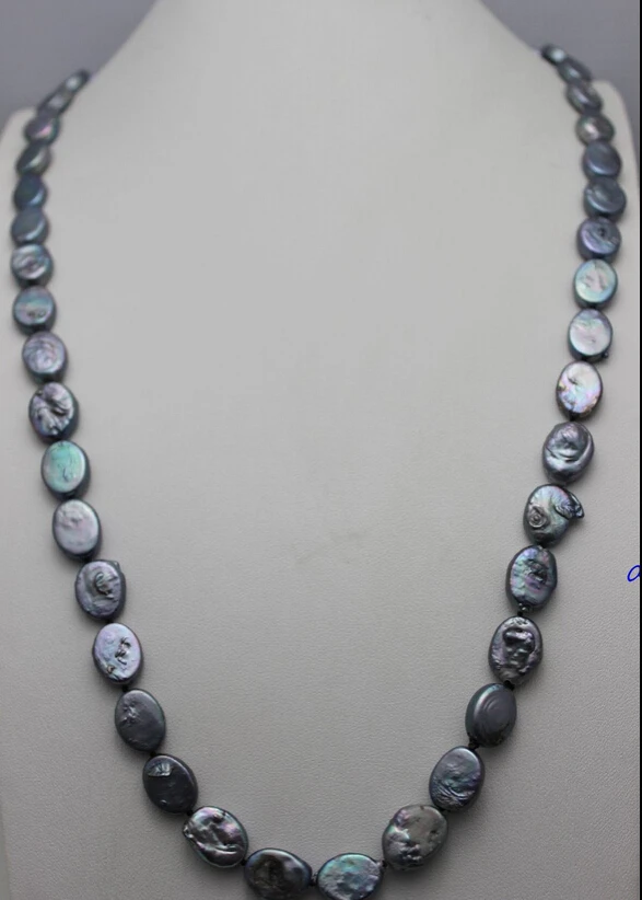 

ddh003321 Black Freshwater pearl long necklace 31"No Metal Strand/String"Handmade"Beauty