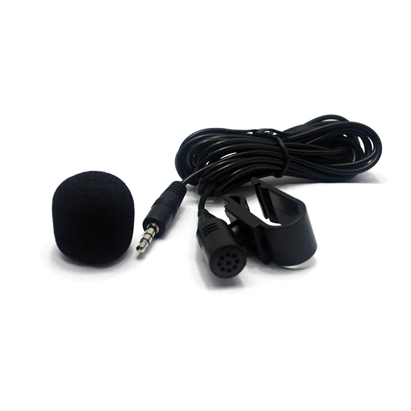 3.5mm External Microphone Mic for Car DVD Radio Laptop Stereo Player HeadUnit Cable 3m with U Shape Fixing Clip