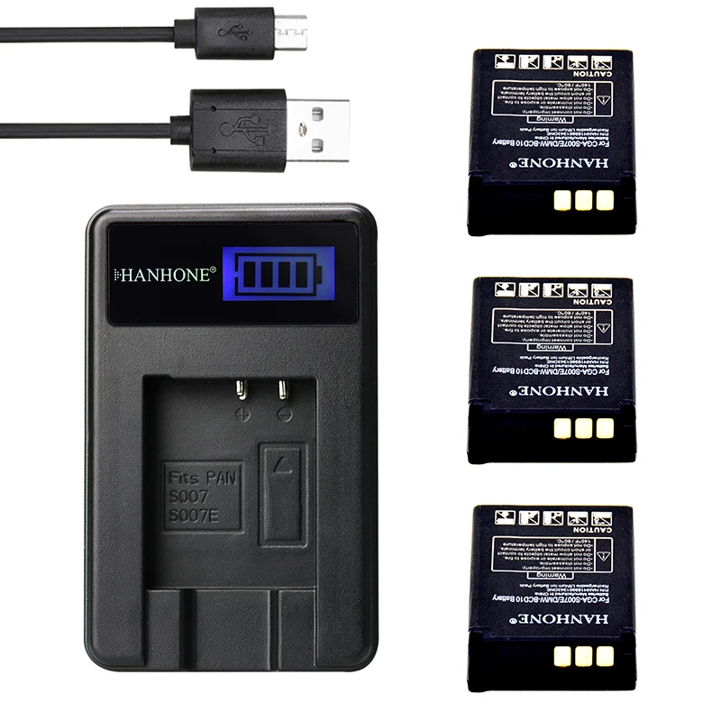 3 шт. 1700 мАч CGA S007 S007E S007A DMW BCD10 батарея для Panasonic DMC TZ1 TZ2 TZ3 TZ4 TZ5 TZ50 TZ11 TZ15