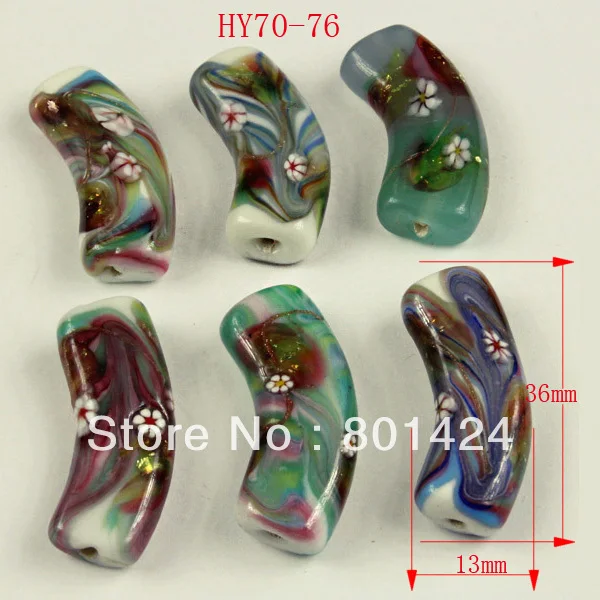 

Free shipping lampwork handmade murano beads 6pcs one lots 70-76