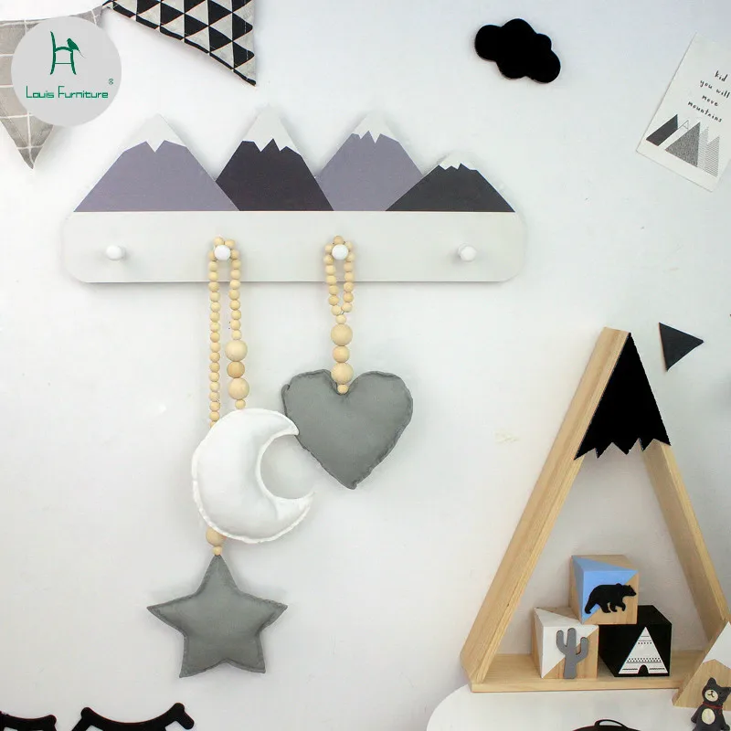 

Louis Fashion Coat Racks Nordic Wall Creative Hanging Nordic Children's Room Simple Modern
