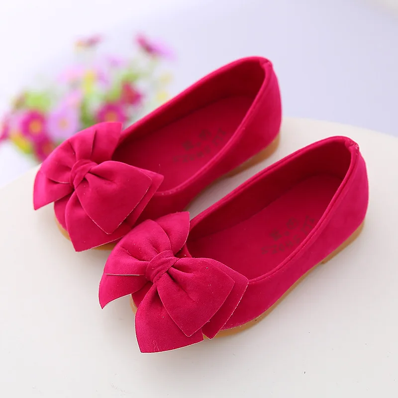 2016 spring autumn new children's casual shoes girls princess bow solid Peas shoes safty quality non-slip shoes for kids