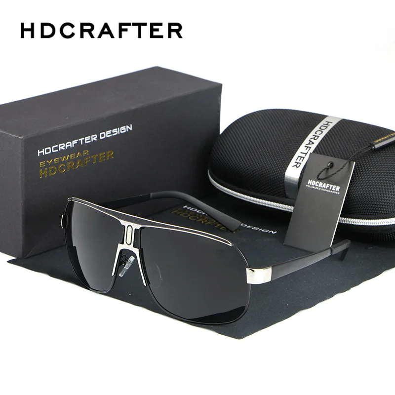 Солнцезащитные очки HDCRAFTER Мужские поляризационные зеркальные в винтажном стиле