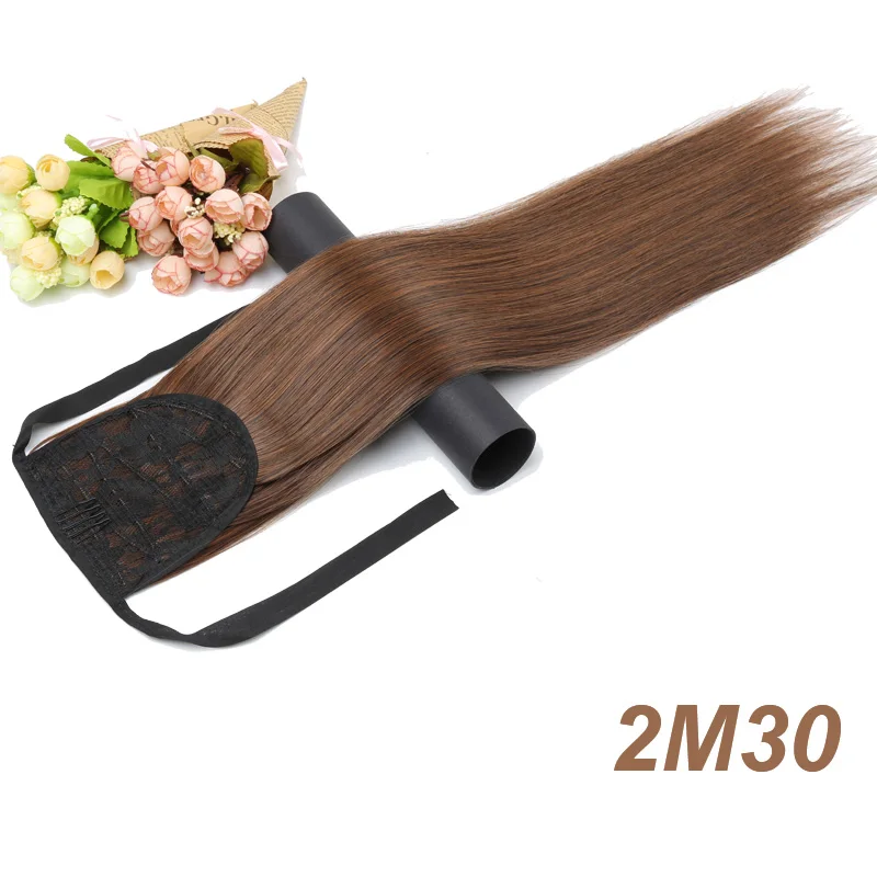 Мисс парик 12 Цветов доступны 2" длинные шелковистые прямые волосы синтетический шнурок конский хвостик на клипсах для наращивания, Стиль Высокая температура волокна - Цвет: 2M30