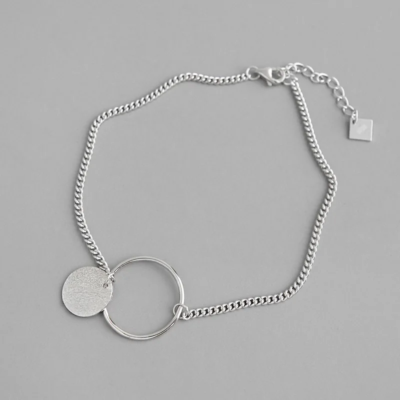 

HFYK 100% 925 Sterling Silver Anklet 2019 Round Circle Anklets For Women 925 Silver Foot Jewelry Chain Leg Bracelet Women Gift