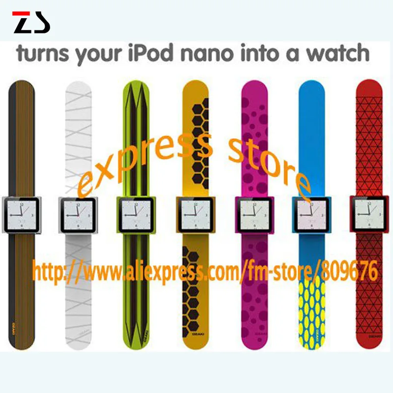 

lovely colourful silicone Slap band case for iPod nano 6 band bracelet strap Watch Band for Apple iPod Nano 6 Case 6th bag