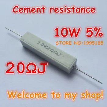 

10pcs/lot 10W 5% 20R J 20 Ohm Ceramic Cement Power Resistor