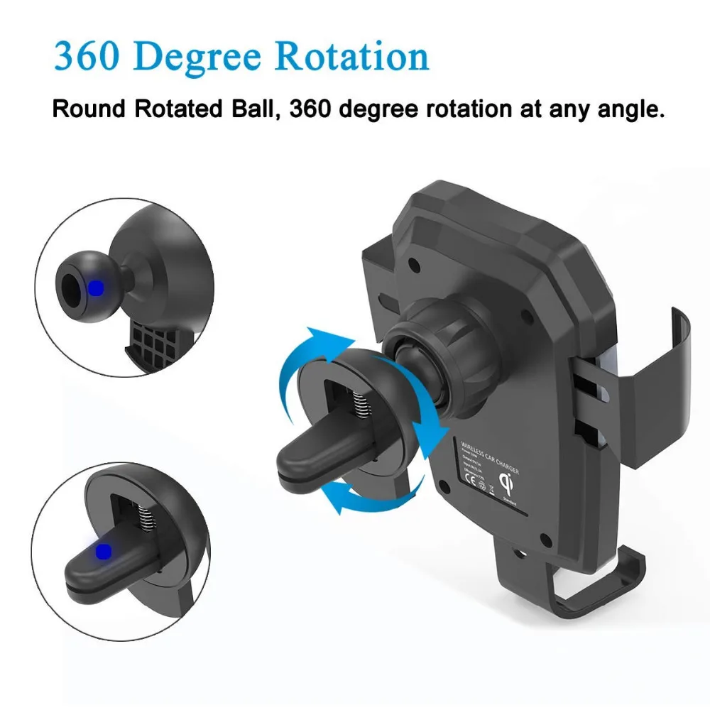 FDGAO QI Беспроводное Автомобильное зарядное устройство 10 Вт быстрая зарядка автомобильное крепление гравитационный держатель телефона на вентиляции для iPhone X 8 XS Max XR samsung S9 S8