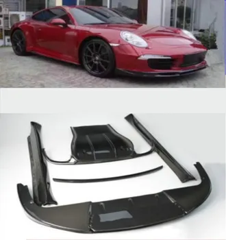 

911 Real Carbon Fiber Front Rear Bumper Lip Diffuser Cover Side Skirt Spoiler For Porsche 911 991 2012 2013 2014 2015