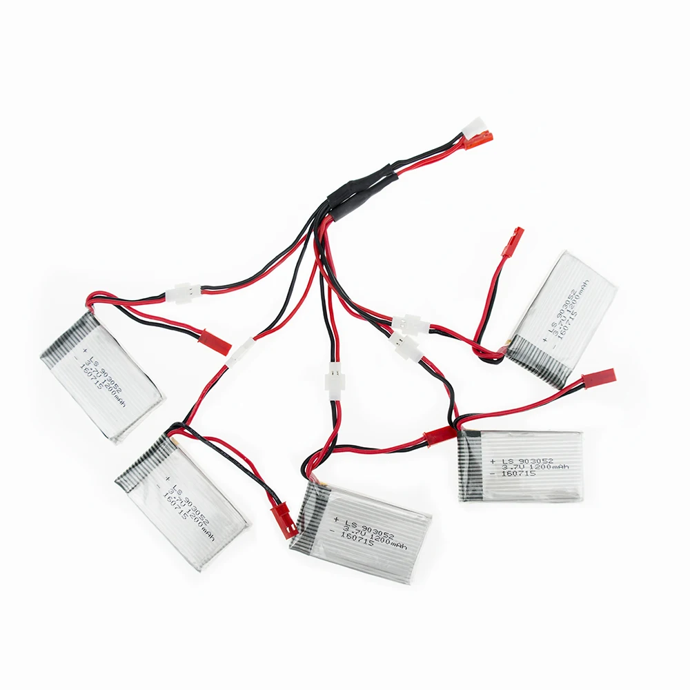 USB кабель зарядного устройства для Syma X5SW X5SC M18 H5P 3 7 в 1200 мАч 5 шт.|Перезаряжаемые