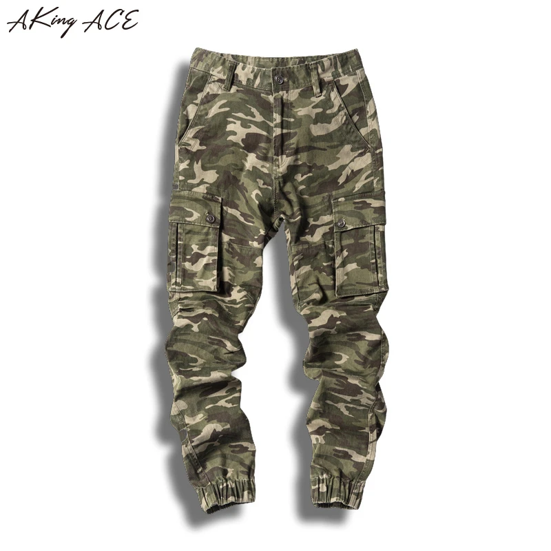 2017 hombres camuflaje ejército con bolsillo para hombre Cargo pantalones militar puño elástico pantalones militares AKing ACE ZA311|camouflage army pants|army pantspants with pockets - AliExpress