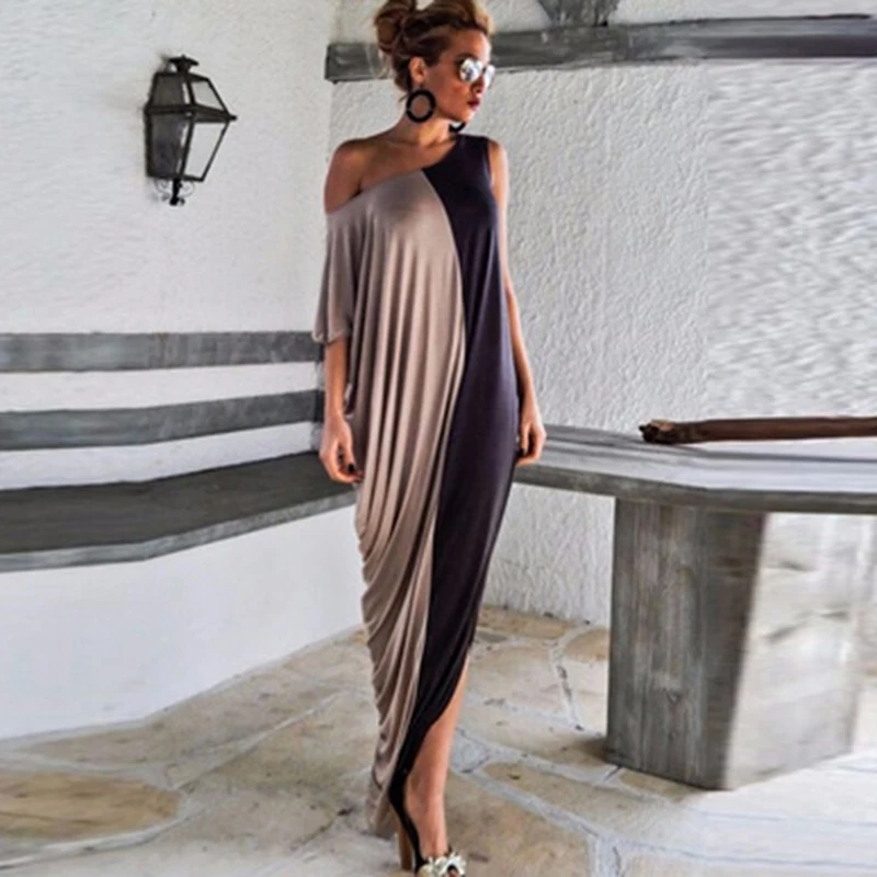 

Women Sexy Long Maxi Dress NEW Summer Dresses Beach New Plus Size Patchwork Casual Loose Oversized Sundress Vestidos Robe
