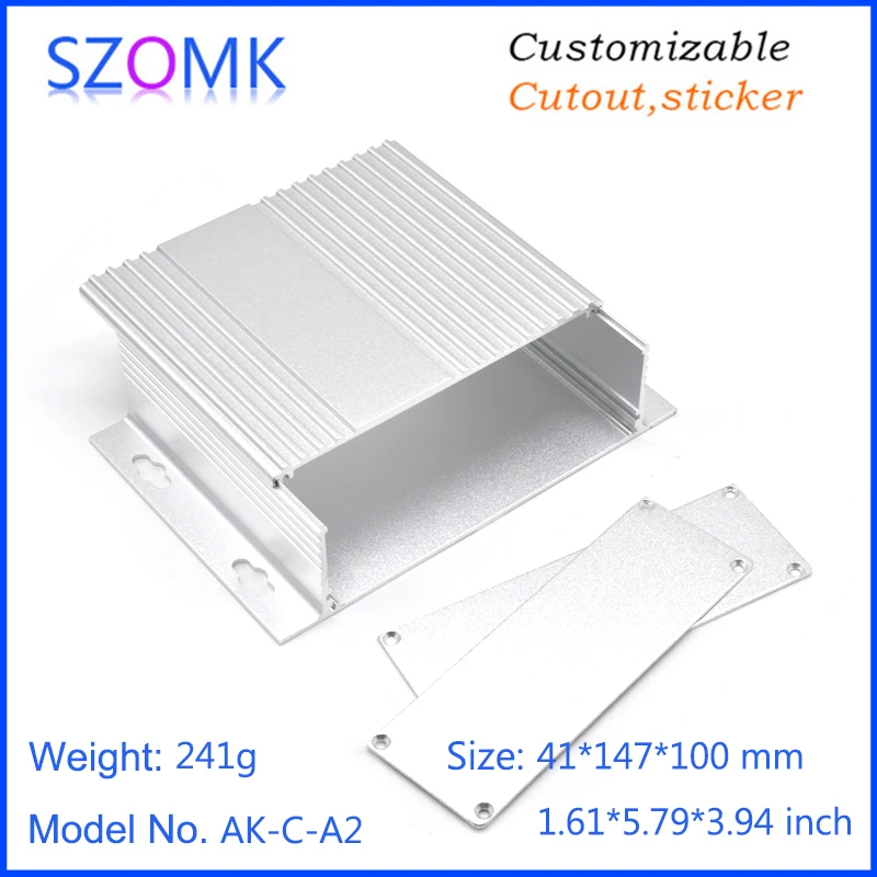Szomk Custom Diy Extruded Aluminum Heat Sink Enclosure for inverter relay GPS tracker aluminum box audio display junction box  (17)