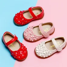 Стиль, обувь для девочек, обувь для маленьких принцесс, тонкие туфли с цветами, шикарные туфли на плоской подошве для детей, mary janes, белый, красный, розовый, MCH062