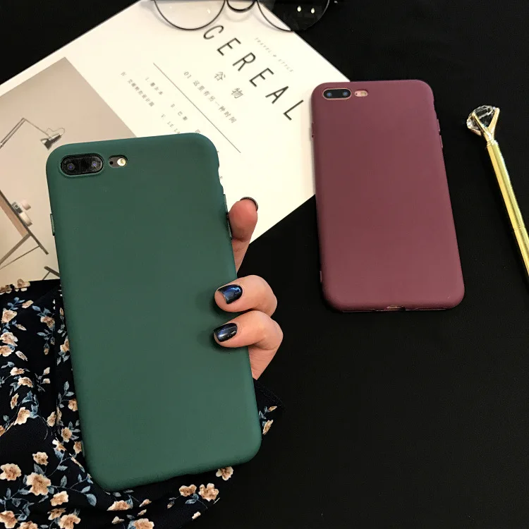 

2018 New Ultra Thin Soft Tpu Cases Candy Color Back Cover Plain Protect Phone Case for Iphone X 7 8 Plus 6 6s Solid Capa
