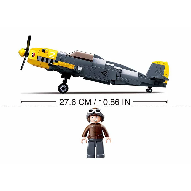 Military WW2 Messerschmitt BF-109 Fighter Panzer II SWAT Police Team Building Blocks army soldier F