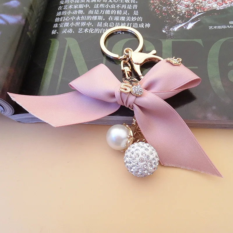 

ZIRIS Fashion Key Chain Keychain with Bow Knot Alloy Jewelry For Women Girl Bag Car Key Ring Holder Charms Accessory