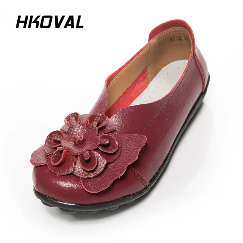 

HKOVAL Women Shoes Sneaker Flat Loafers Moccasins Genuine Leather Platform Woman Shoes Ballet Female Women's Shoe