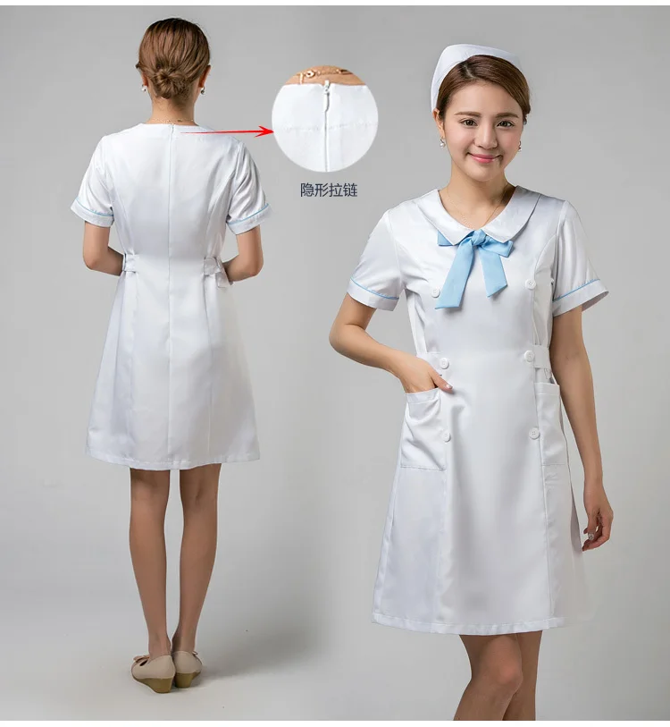 Летняя одежда для медсестер с коротким рукавом с элегантным бантом стоматологическая клиника одежда медсестры