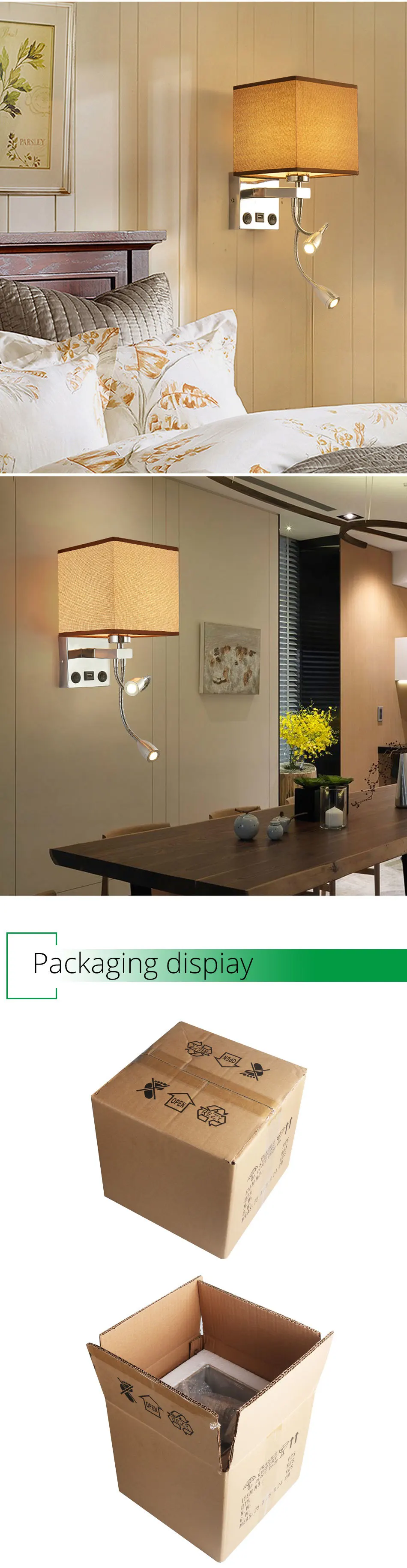 Аппликация Murale светильник E27 лампа USB Настенные Бра Лампа для гостиной спальни ночник Настенный светильник для дома Лофт Декор современный