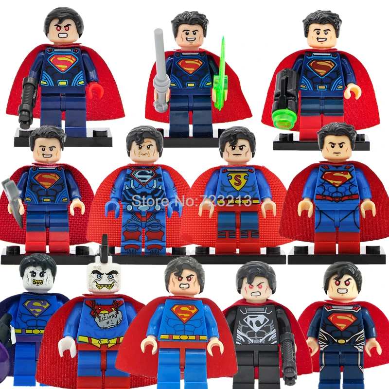 Супермен рисунок одной продажи DC Superhero комплект Супермен Bizarro Building Block Устанавливает Модель Кирпичи игрушки для детей XH008