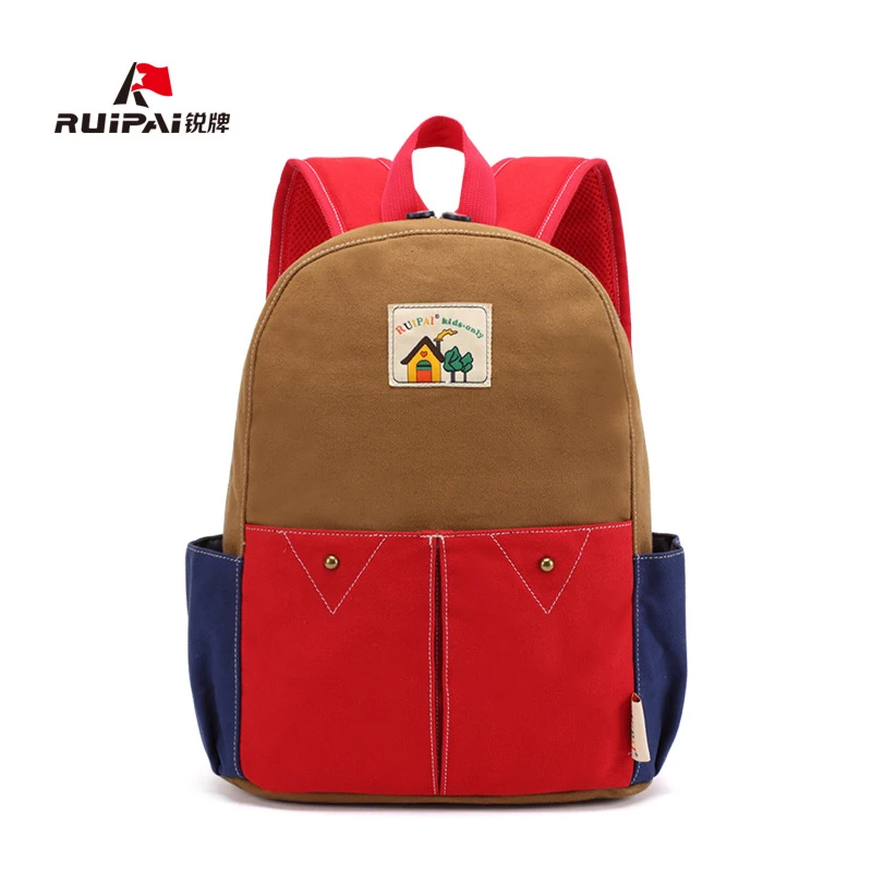 

RUIPAI Cute Cartoon Children School Backpack Simple Light Hit Color Comfortable Canvas Schoolbag Original Design Backpack Bags