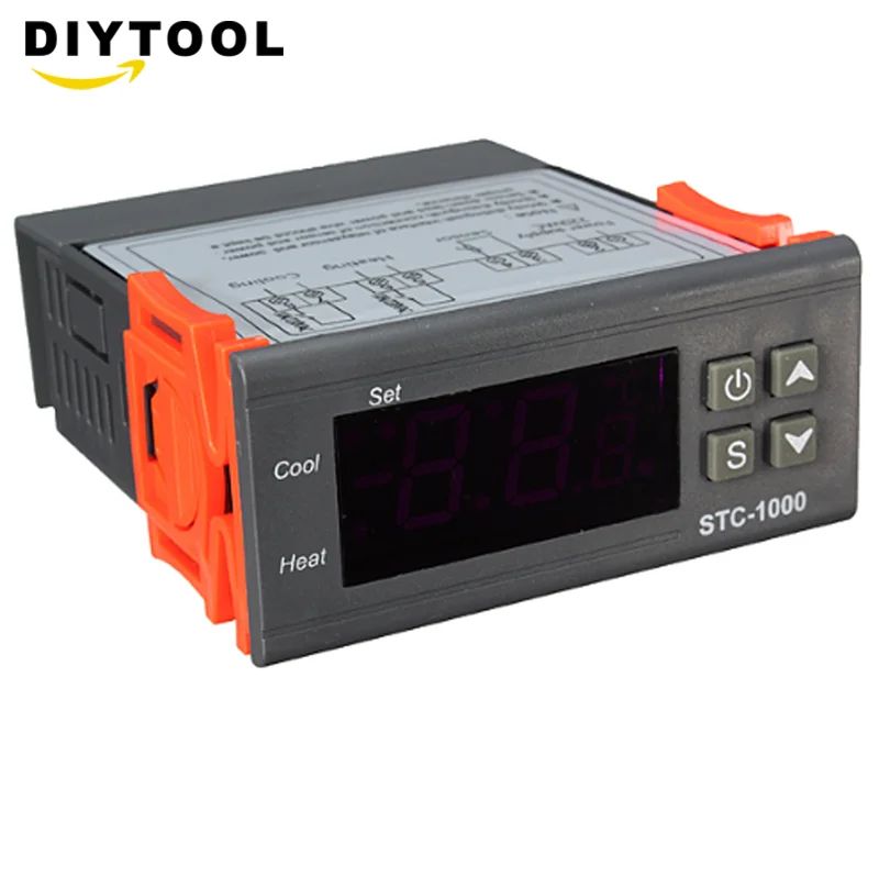 STC 1000 10A AC/DC 12V 24V 220V два реле выход цифровой регулятор температуры термостат 50 ~ 99C 1m