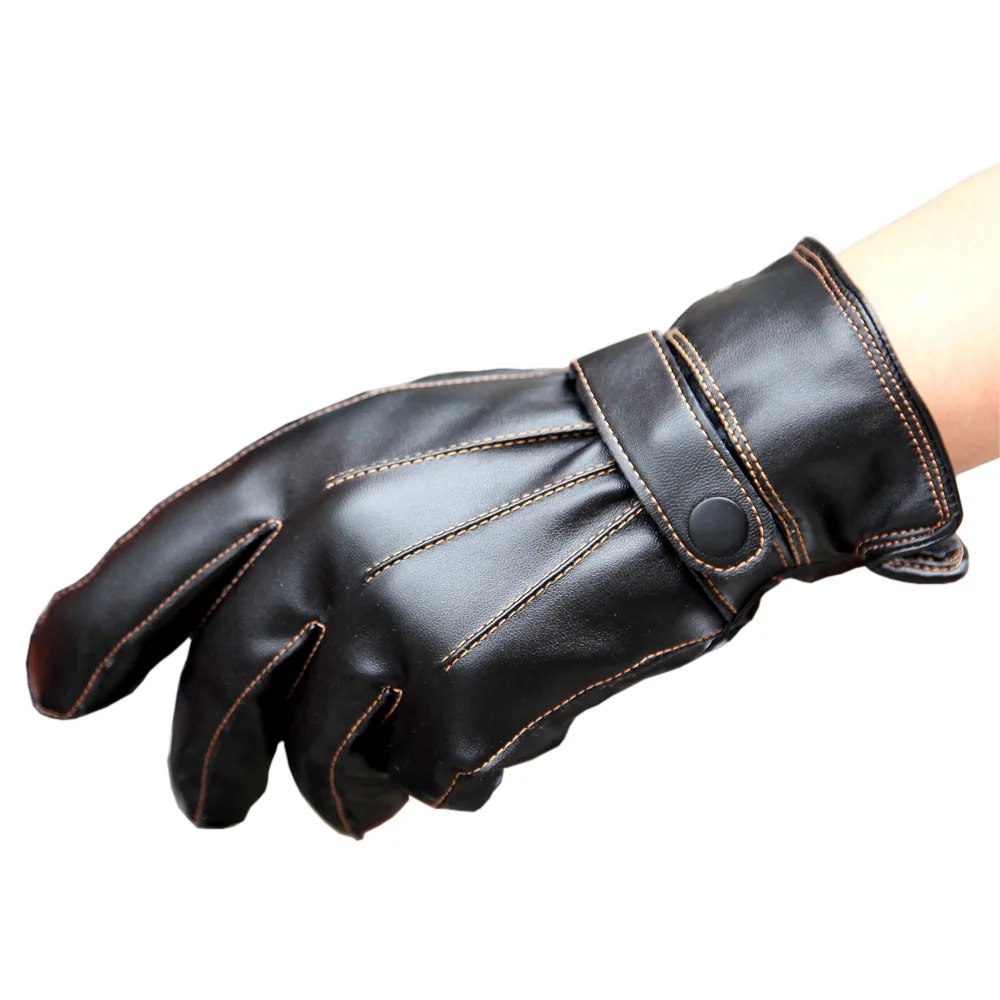 PU Leather Gloves Male Autumn Winter Thin Velvet Lined Keep Warm Driving Touchscreen Synthetic Leather Man Gloves PM007PLF PU Leather Gloves Male Autumn Winter Thin Velvet Lined Keep Warm Driving Touchscreen Synthetic Leather Man Gloves PM007PLF