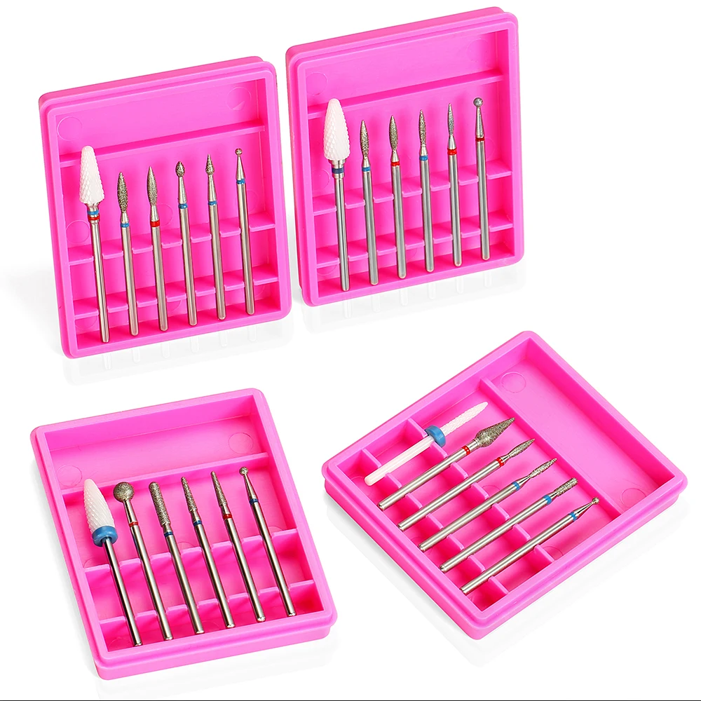 

6Pcs Nail Drill Bit Milling Cutters Ceramic Diamond Stone Burr Set Rotary Electric Bits Manicure Machine Accessories