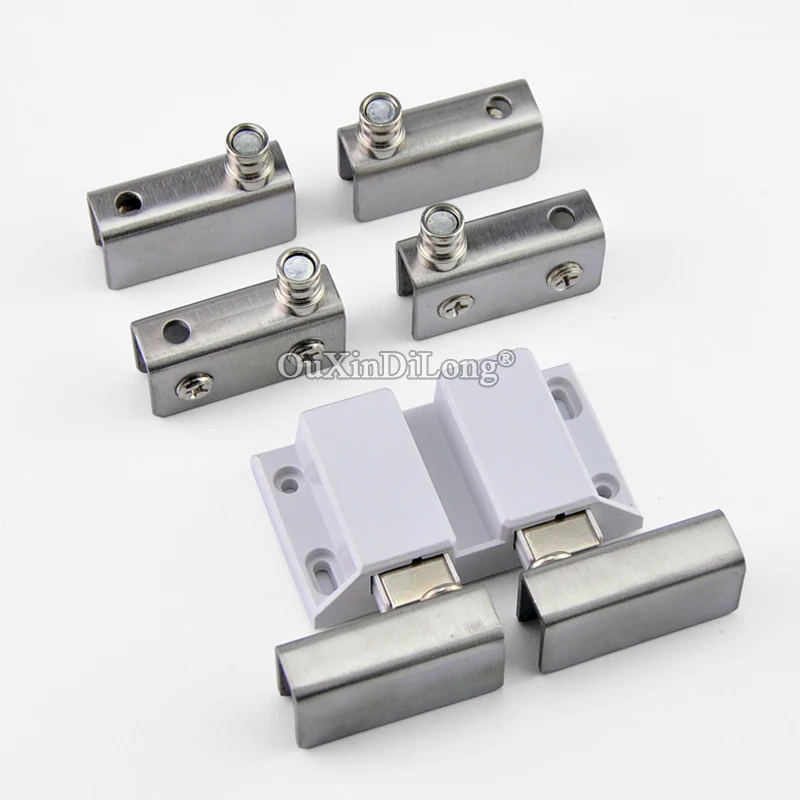 

High Quality 4PCS Stainless Steel Glass Door Pivot Hinges Glass Cabinet Clamps Door Catches Install Up & Down For 5~8mm Glass