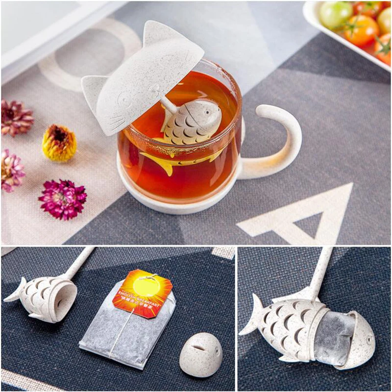 250ML Creative New Tea Strainer Cat Monkey Tea Infuser Cup Grasses mug
