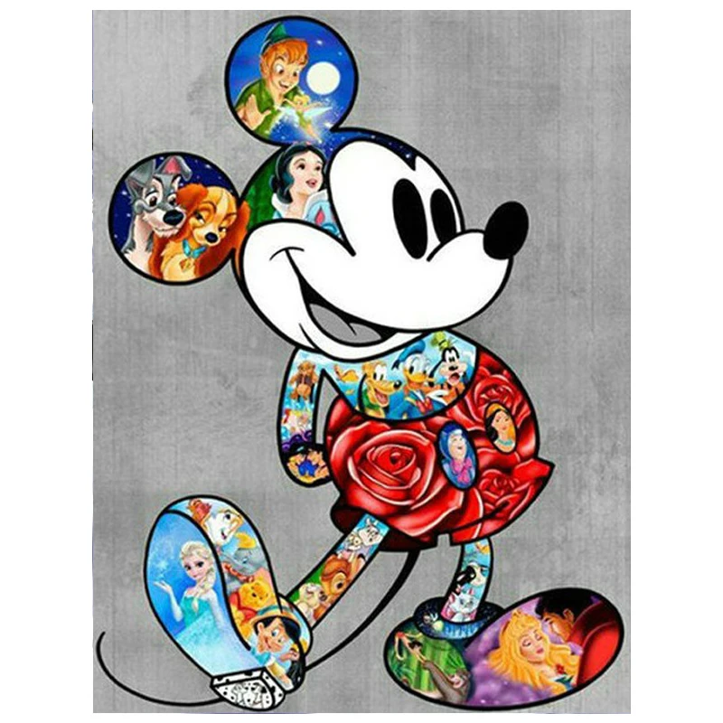 

Disney Diamond Painting Full Square Round Diamond Embroidery Mickey Mouse 5D DIY Cross Stitch Daimond Mosaic Rhinestones Decor