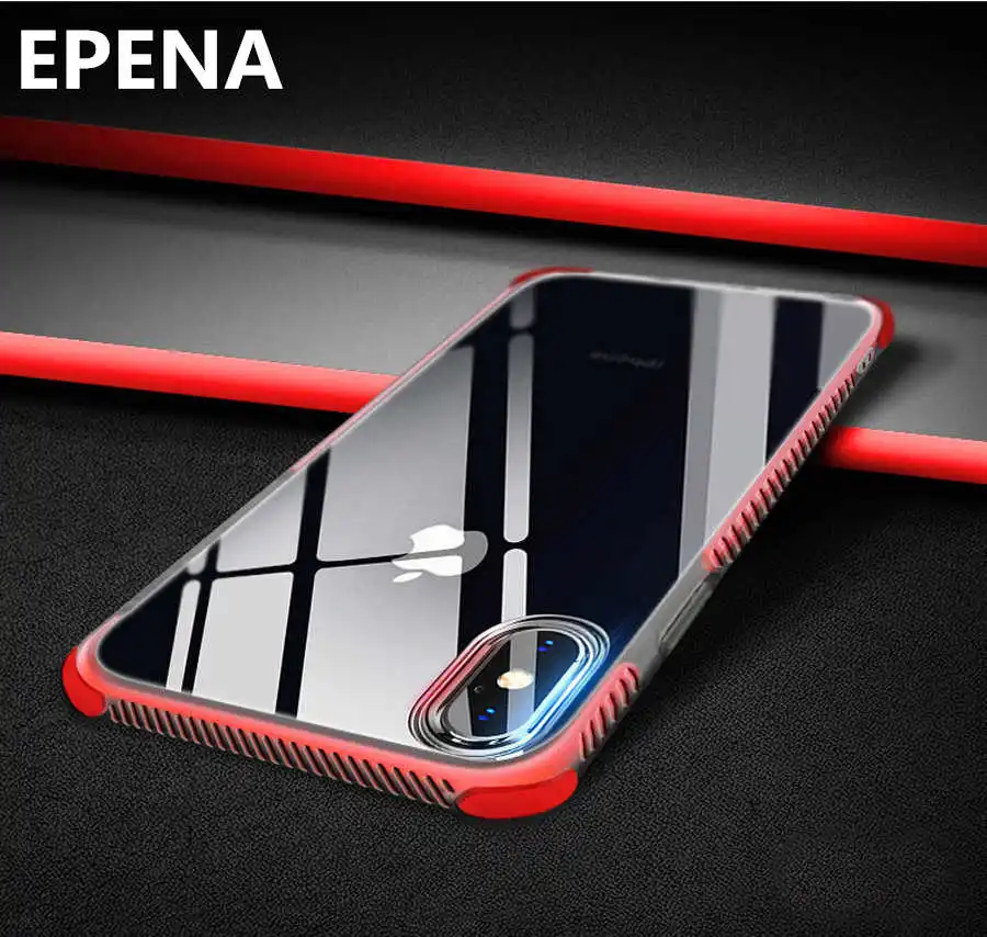 

Transparent Silicone Case Cover For iPhone X XR XS Max Ultrathin Soft TPU+TPE Phone Cover case For iPhone 7 8 Plus 6 6S Plus